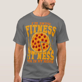 Im in Fitness Fitness Pizza in mijn mond T-shirt