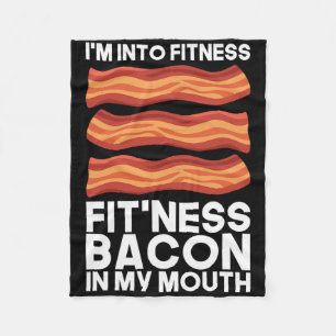 Im in fitness spek in mijn mond t Shirt bbq vlees Fleece Deken
