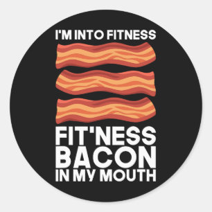 Im in fitness spek in mijn mond t Shirt bbq vlees Ronde Sticker