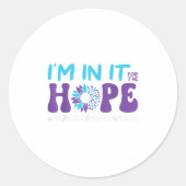 I'm In It For The Hope Suicide Prevention, Mental Ronde Sticker (Voorkant)