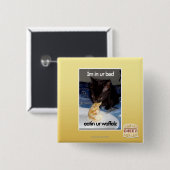 Im in ons bed vierkante button 5,1 cm (Voorkant /achterkant)