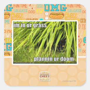 im in ons gras vierkante sticker