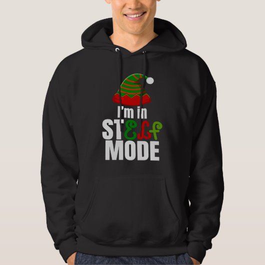 I'm in StELF mode Cute Christmas Elf Hat Elf Chris Hoodie (Voorkant)