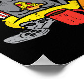 Im Indoor Cat Gaming Controller Pizza Gamer Men Bo Poster (Hoek)