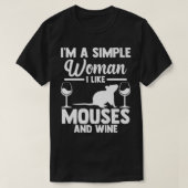 I'm is gewoon Woman i like mouses and Wine Premium T-shirt (Design voorkant)