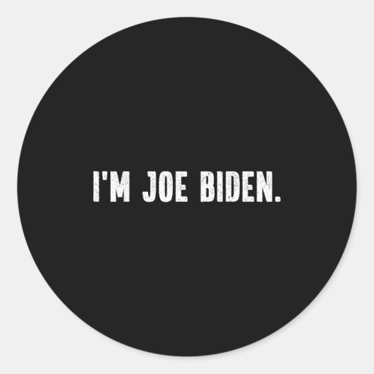 I'm Joe Biden Funny Instant Lazy Halloween Costume Ronde Sticker (Voorkant)