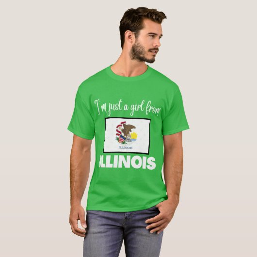 Im just a girl from Illinois State pride design fo T-shirt (Voorkant volledig)