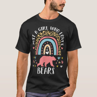 I'm Just A Girl Who Loves Bears Heart Funny Bear L T-shirt