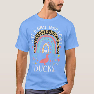I'm Just A Girl Who Loves Ducks Heart Funny Duck L T-shirt