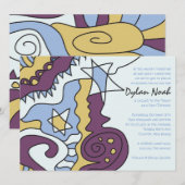 IM JUST COOL Bar Bat Mitzvah Uitnodiging (Voorkant / Achterkant)