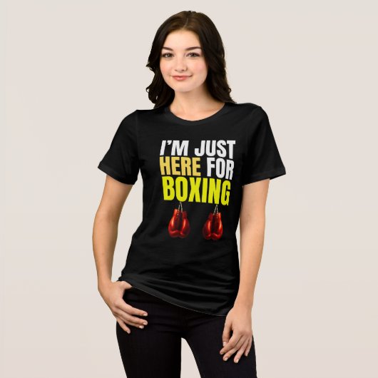 i'm just here for boxing Tri-Blend shirt (Voorkant volledig)