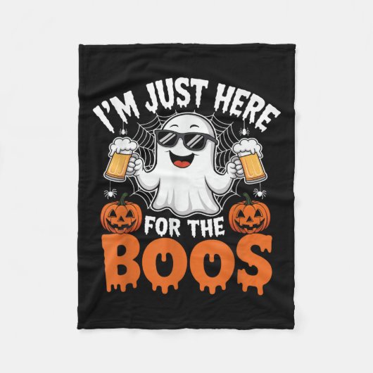 I'm Just Here For The Boos Funny Halloween Ghost  Fleece Deken (Voorkant)