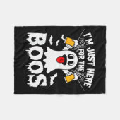 I'm Just Here For The Boos Funny Halloween Ghost M Fleece Deken (Voorkant (Horizontaal))