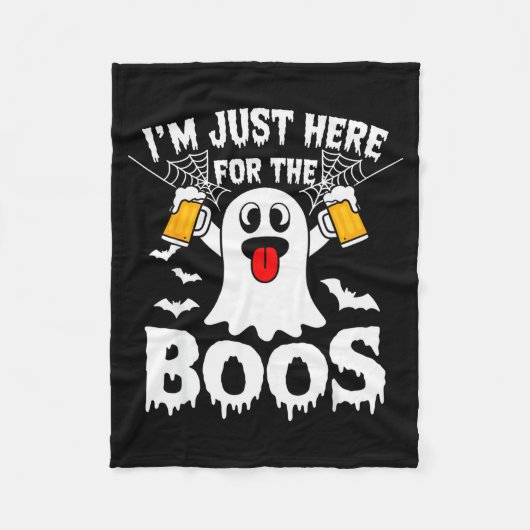 I'm Just Here For The Boos Funny Halloween Ghost M Fleece Deken (Voorkant)