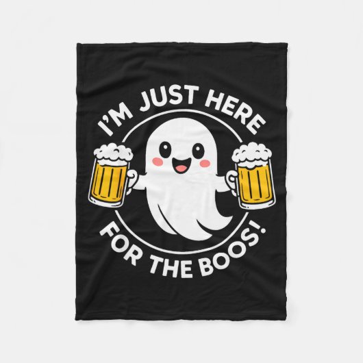 I'm Just Here For The Boos Funny Halloween Ghost M Fleece Deken (Voorkant)