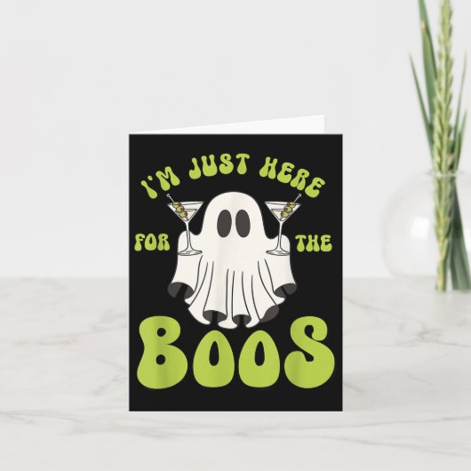 I'm Just Here For The Boos Funny Halloween Ghost M Kaart (Voorkant)