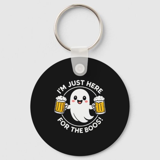 I'm Just Here For The Boos Funny Halloween Ghost M Sleutelhanger (Voorkant)