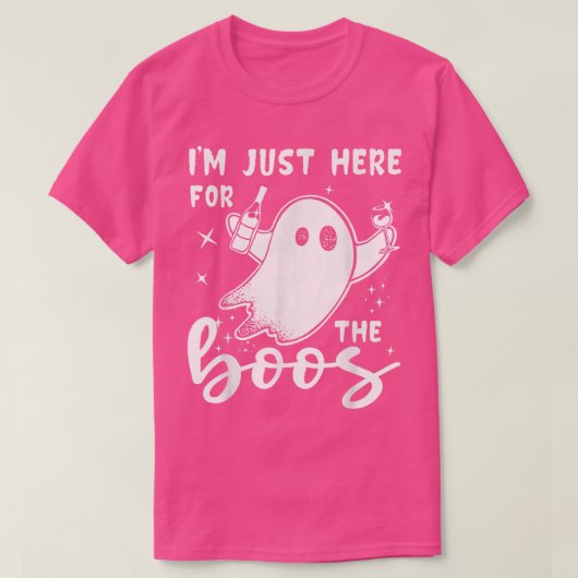 I'm Just Here For The Boos Funny Wine Halloween  T-shirt (Design voorkant)