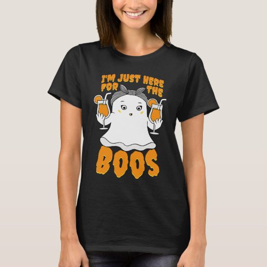 I'm Just Here For The Boos  Halloween Women Ghost  T-shirt (Voorkant)