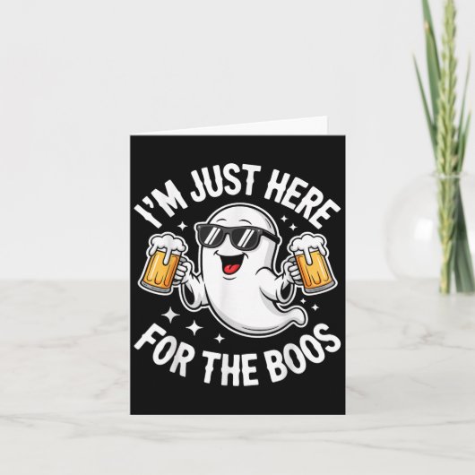 I'm Just Here For The Boos Shirt Men Women Ghost H Kaart (Voorkant)