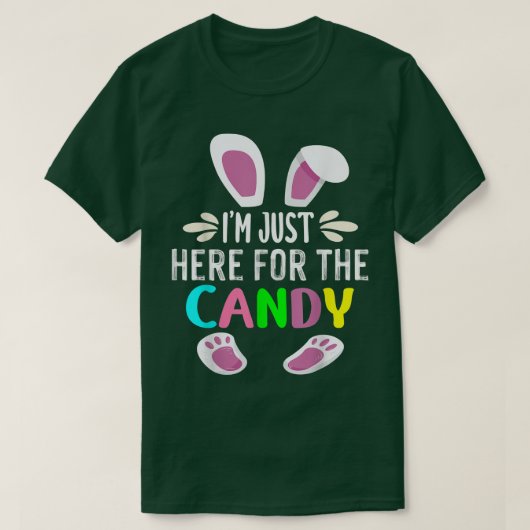 Im Just Here For The Candy Funny Easter Egg Bunny T-shirt (Design voorkant)