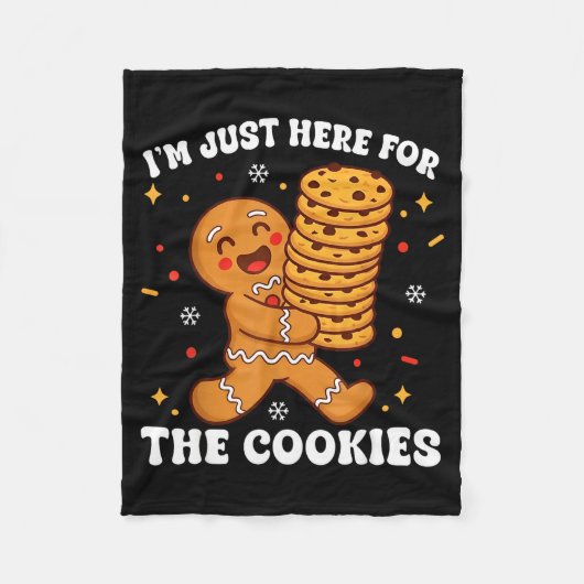 I'm Just Here For The Cookies Gingerbear Fleece Deken (Voorkant)