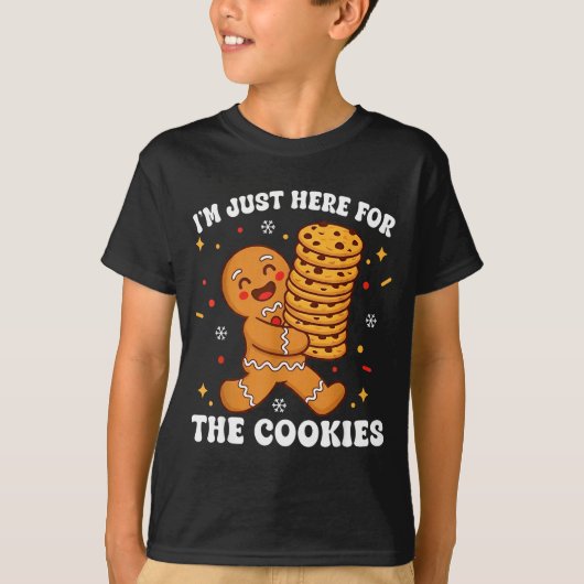 I'm Just Here For The Cookies Gingerbear T-shirt (Voorkant)