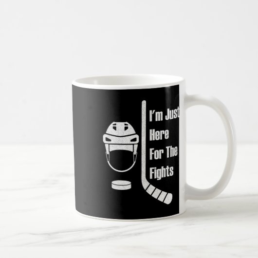 I'm Just Here For The Fights Funny Hockey (3) Koffiemok (Rechts)