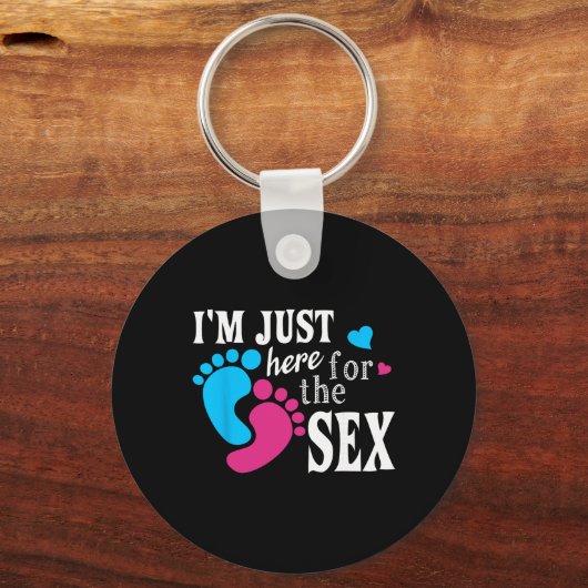 Im Just Here For The Funny Gender Reveal Party Sleutelhanger (Voorkant)