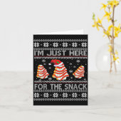 I'm Just Here For The Snack Christmas Cakes Debbie Kaart (Gele Bloem)