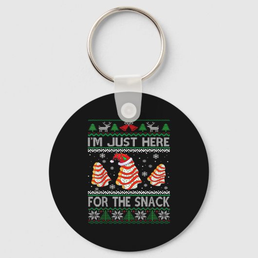 I'm Just Here For The Snack Christmas Cakes Debbie Sleutelhanger (Voorkant)