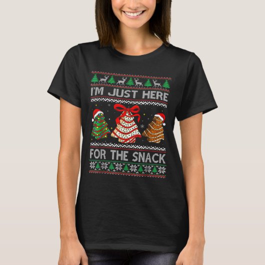 I'm Just Here For The Snack Christmas Cakes Debbie T-shirt (Voorkant)