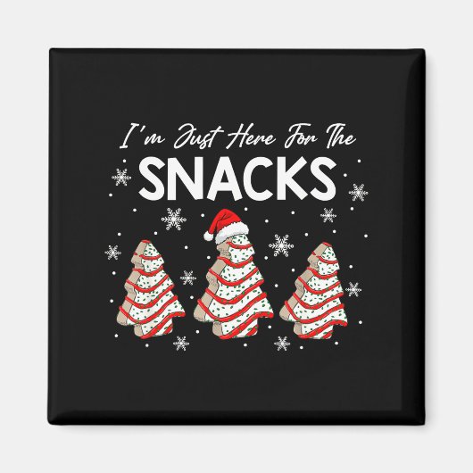 I'm Just Here For The Snacks Christmas Cakes Debbi Magneet (Voorkant)