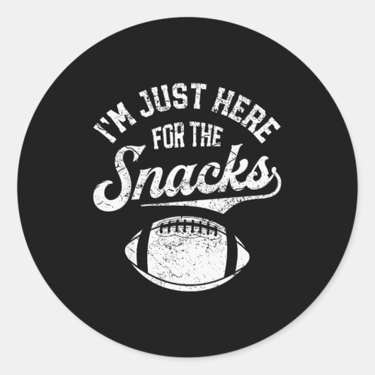I'm Just Here For The Snacks Funny Fantasy Footbal Ronde Sticker (Voorkant)