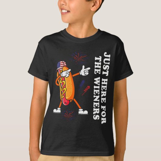 I'm Just Here For The Wieners Funny 4th Of July T-shirt (Voorkant)