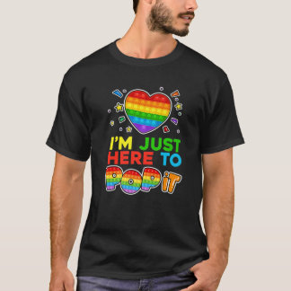 I'm Just Here To Pop It Heart Shape Kids Fidget T-shirt