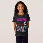 Im Just Here voor het Snoep - Grappige Halloween K T-shirt (Voorkant volledig)