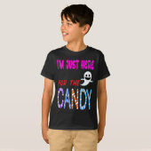 Im Just Here voor het Snoep - Grappige Halloween K T-shirt (Voorkant volledig)