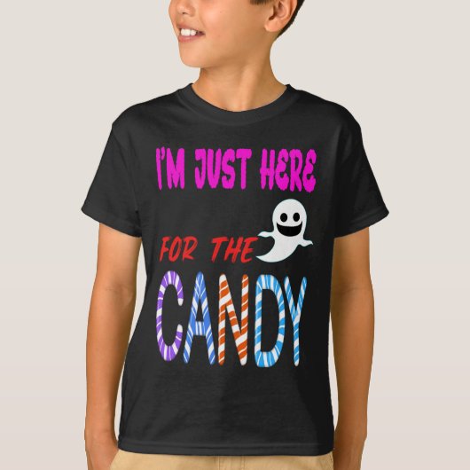 Im Just Here voor het Snoep - Grappige Halloween K T-shirt (Voorkant)