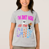 Im Just Here voor het Snoep - Grappige Halloween K Tri-Blend Shirt (Voorkant)
