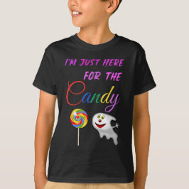 Im Just Here voor het Snoep - Rainbow Lollipop T-shirt