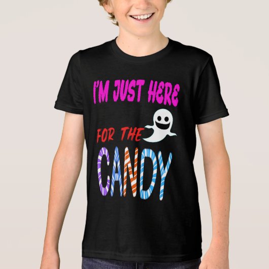 Im Just Here voor het Snoep - Schattigee Halloween Tri-Blend Shirt (Voorkant)
