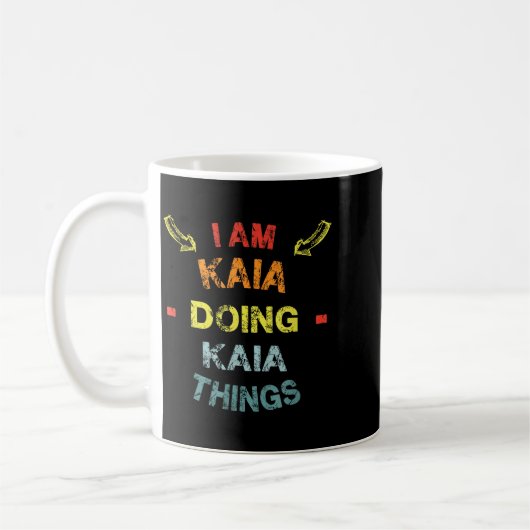 I'm Kaia Doing Kaia Things Cool Funny Christmas Gi Koffiemok (Links)