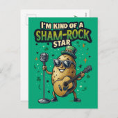 I'm Kind Of A Sham-Rock Star Funny Irish Feestdagenkaart (Voorkant / Achterkant)