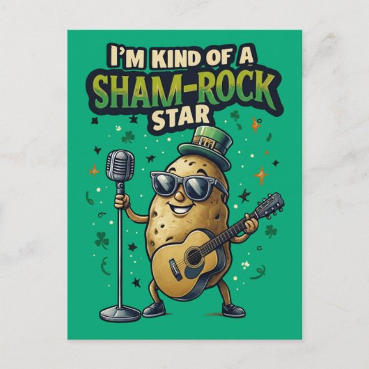 I'm Kind Of A Sham-Rock Star Funny Irish Feestdagenkaart (Voorkant)