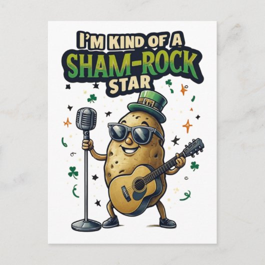 I'm Kind Of A Sham-Rock Star Funny Irish Feestdagenkaart (Voorkant)