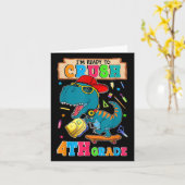 Im klaar om de 4de graad Dinosaur terug te brengen Kaart (Gele Bloem)