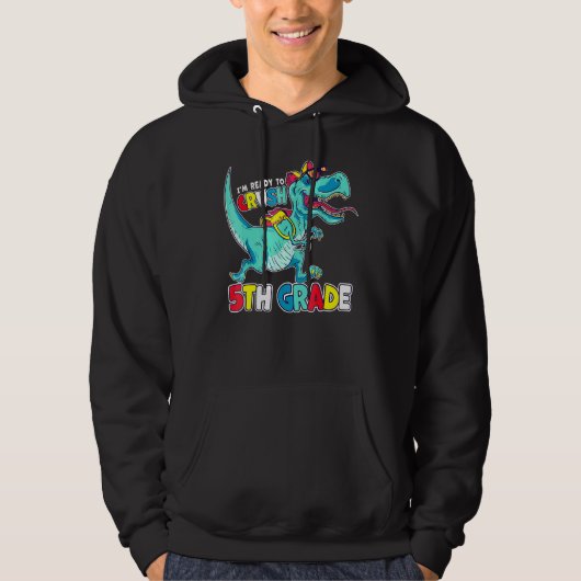 Im klaar om de 5de graad Comic Style T-Rex Dino te Hoodie (Voorkant)