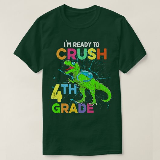 Im klaar om de Kinder dinosaurus van de vierde kla T-shirt (Design voorkant)