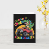 Im klaar om de kindergarten dinosaur terug te bren kaart (Gele Bloem)